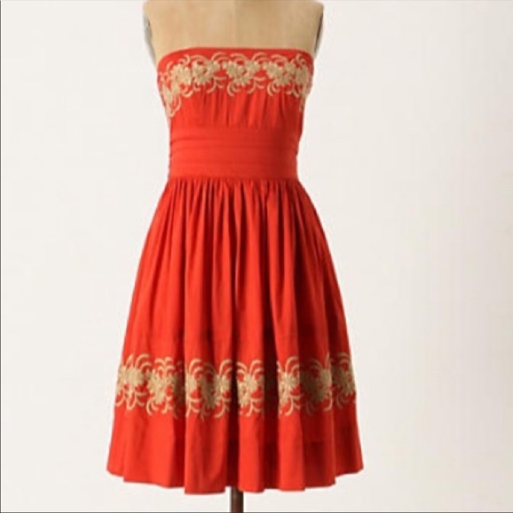 Anthropologie Girls From Savoy Strapless Around the Maypole Size 10